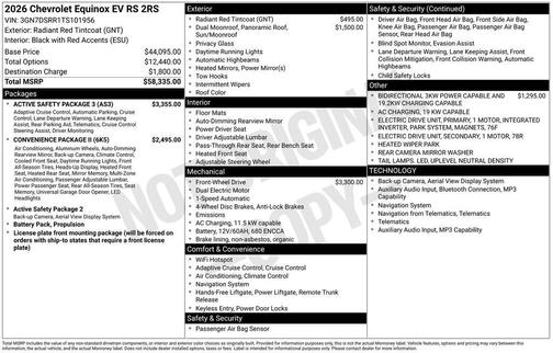 Radiant Red Tintcoat 2026 Chevrolet Equinox EV RS