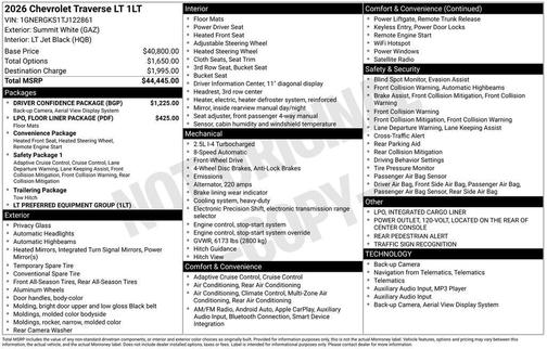 2026 Chevrolet Traverse LT