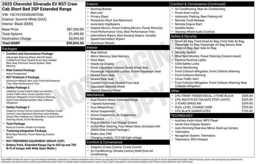 Summit White 2025 Chevrolet Silverado EV RST