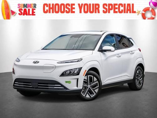 Lunar White 2023 Hyundai KONA EV Limited