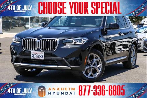 Black Sapphire Metallic 2024 BMW X3 xDrive30i