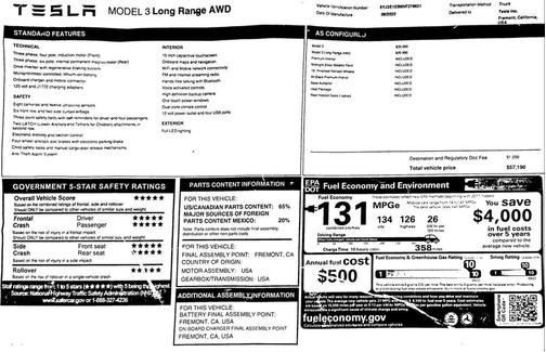 2022 Tesla Model 3 Long Range