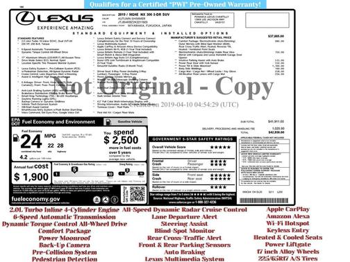2019 Lexus NX 300 Base