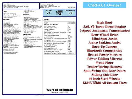 2019 Mercedes-Benz Sprinter 2500 High Roof