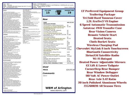 2017 Chevrolet Silverado 1500 1LT