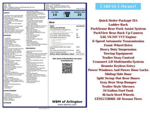 2016 RAM ProMaster 2500 High Roof