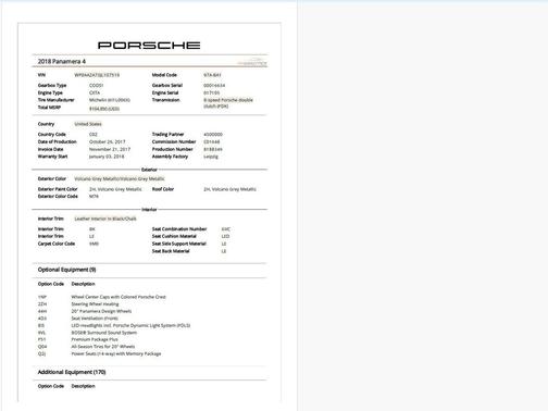 Chalk 2018 Porsche Panamera 4