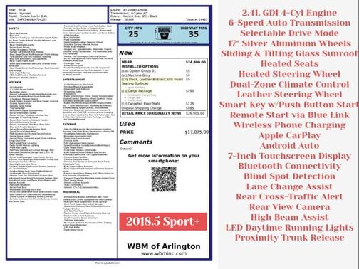 2018 Hyundai SONATA Sport+