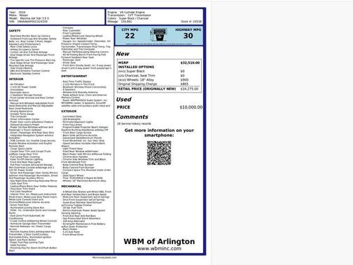 Super Black 2016 Nissan Maxima 3.5 S