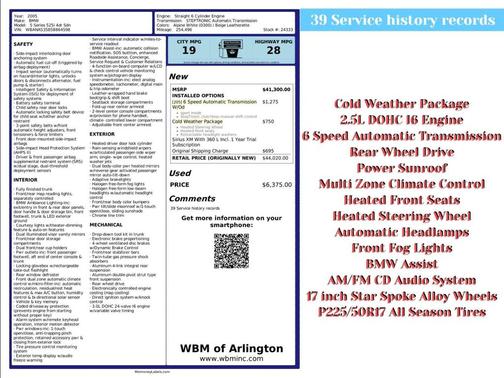 2005 BMW 525 525i Sedan RWD