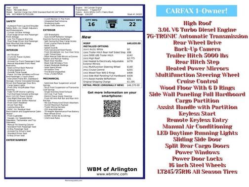 2020 Mercedes-Benz Sprinter 2500 High Roof