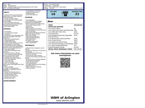 2020 Mercedes-Benz Sprinter 2500 High Roof