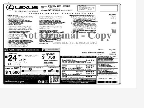 2018 Lexus ES 350 Base