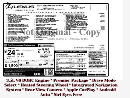 2018 Lexus ES 350 Base
