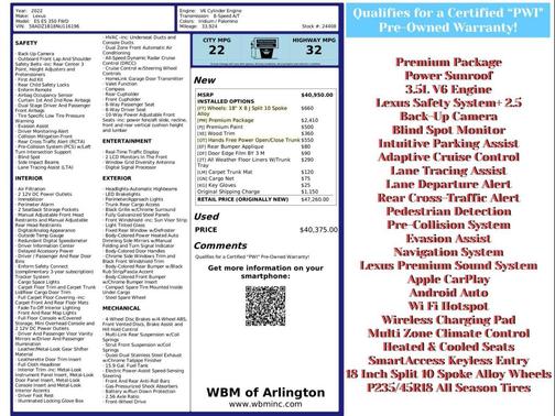 2022 Lexus ES 350 Base