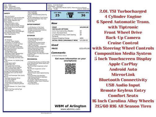 2018 Volkswagen Passat 2.0T S
