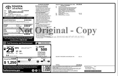 2018 Toyota C-HR XLE Premium