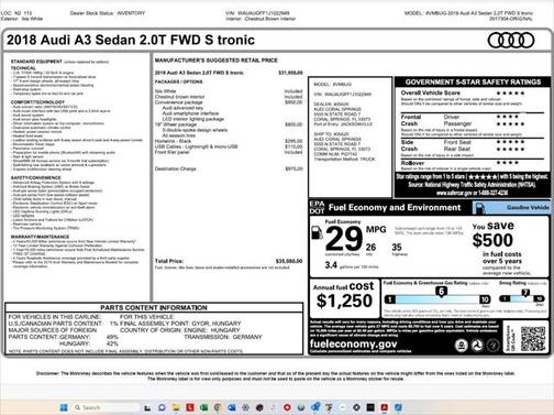 2018 Audi A3 2.0T Premium