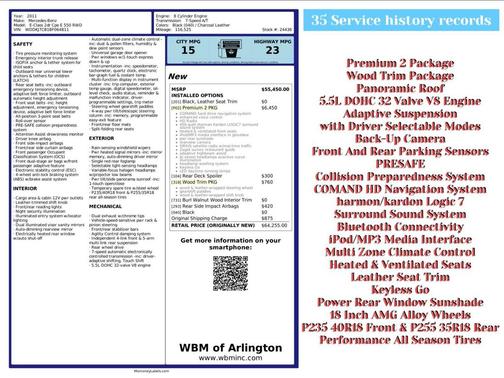 2011 Mercedes-Benz E-Class E 550 Coupe