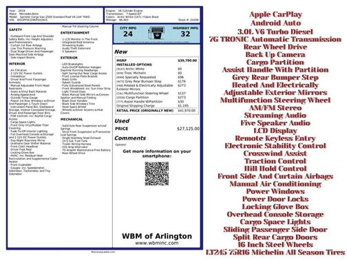 2019 Mercedes-Benz Sprinter 2500 Standard Roof