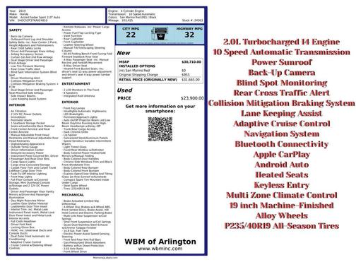 2019 Honda Accord Sport 2.0T