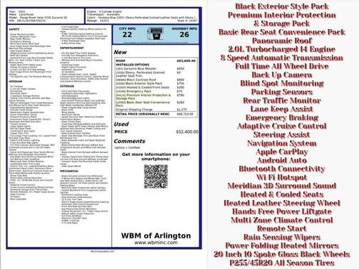 2024 Land Rover Range Rover Velar P250 SE R-Dynamic