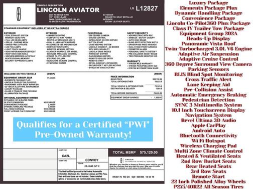 2020 Lincoln Aviator Reserve AWD