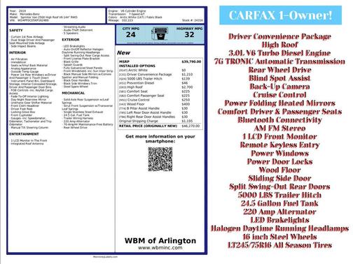 2019 Mercedes-Benz Sprinter 2500 High Roof