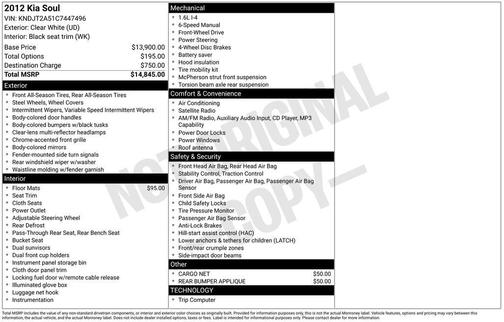 Clear White 2012 Kia Soul Base