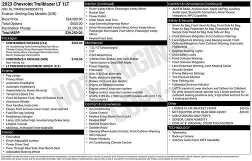 Sterling Gray Metallic 2023 Chevrolet Trailblazer LT