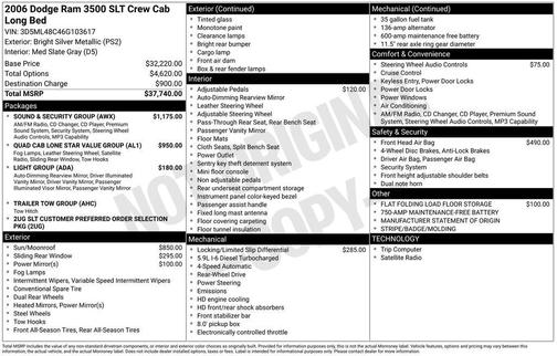 Bright Silver Metallic Clearcoat 2006 Dodge Ram 3500 SLT/Sport