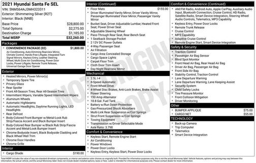 Shimmering Silver 2021 Hyundai SANTA FE SEL 2.4