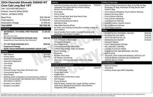 Summit White 2024 Chevrolet Silverado 3500 WT