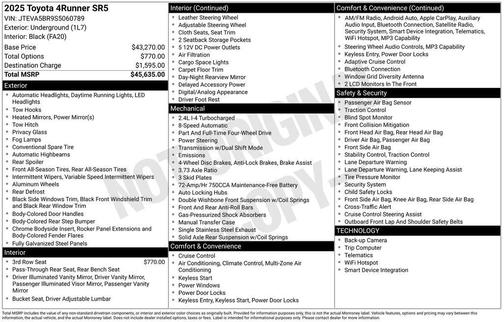 Underground 2025 Toyota 4Runner SR5