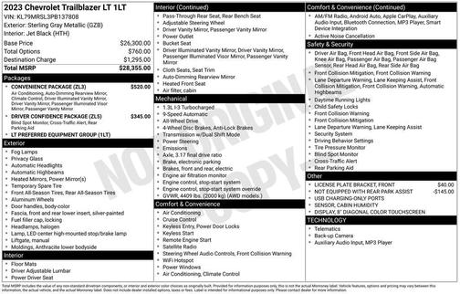 Sterling Gray Metallic 2023 Chevrolet Trailblazer LT