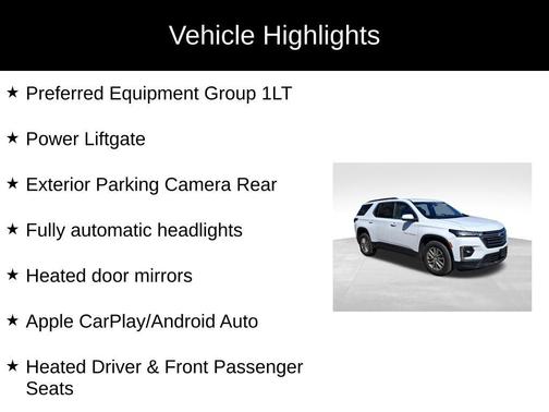 Summit White 2024 Chevrolet Traverse LT Cloth