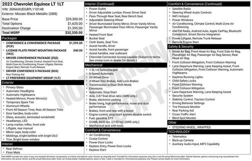 Mosaic Black Metallic 2023 Chevrolet Equinox 1LT