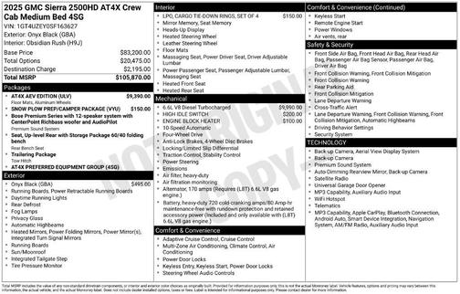 Onyx Black 2025 GMC Sierra 2500 AT4X