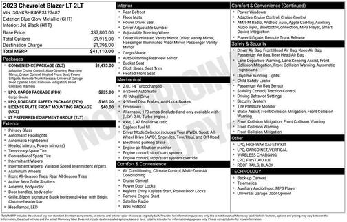 Blue Glow Metallic 2023 Chevrolet Blazer 2LT