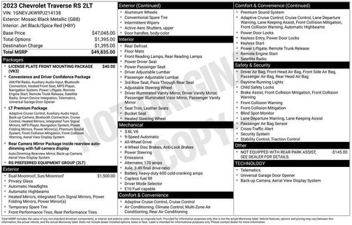 Mosaic Black Metallic 2023 Chevrolet Traverse RS