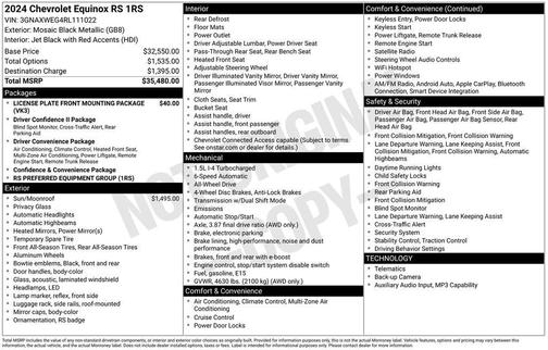 Mosaic Black Metallic 2024 Chevrolet Equinox AWD RS