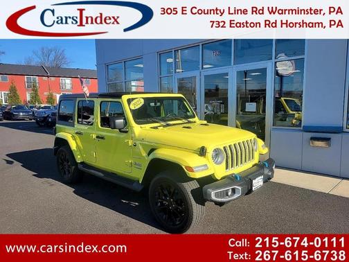 Yellow 2022 Jeep Wrangler Unlimited 4xe Sahara