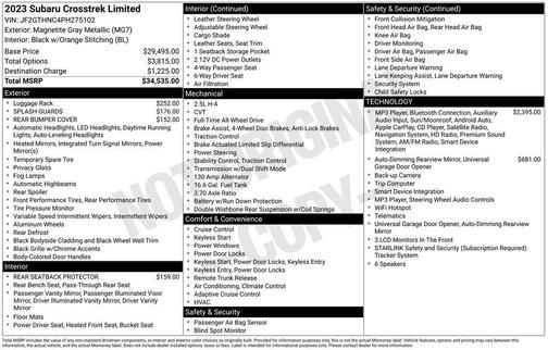 Magnetite Gray Metallic 2023 Subaru Crosstrek Limited