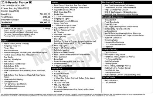 2016 Hyundai TUCSON SE