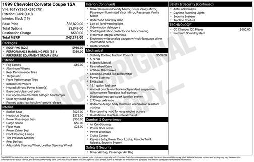 1999 Chevrolet Corvette Base