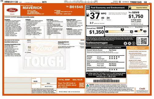 Azure Gray Metallic Tri-Coat 2026 Ford Maverick XLT