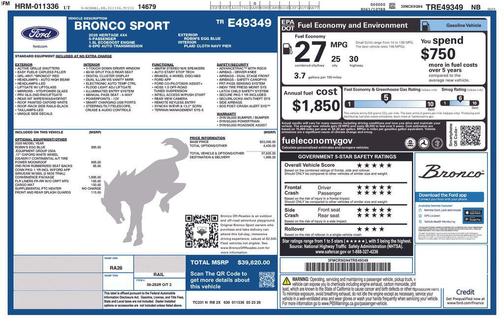 Robins Egg Blue 2026 Ford Bronco Sport Heritage