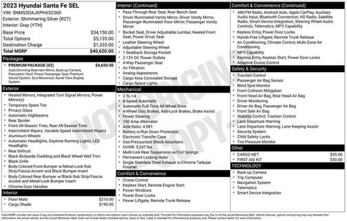 2023 Hyundai SANTA FE SEL 2.4
