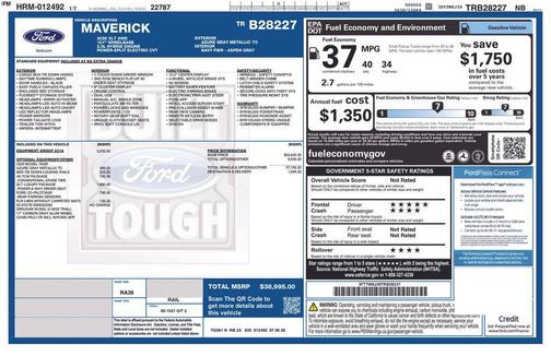 Azure Gray Metallic Tri-Coat 2026 Ford Maverick XLT