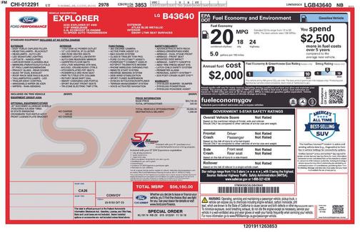 ATLAS BLUE METALLIC 2020 Ford Explorer ST